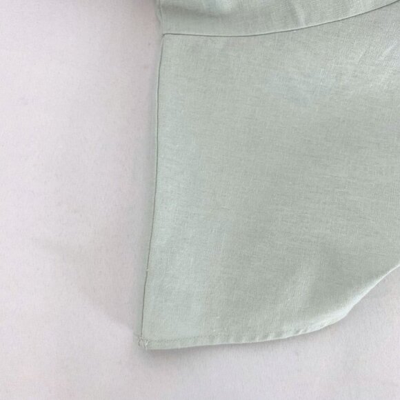 7 FOR ALL MANKIND BABY BLUE LINEN PEASANT SMOCKED MIDI DRESS - M - Picture 8 of 8